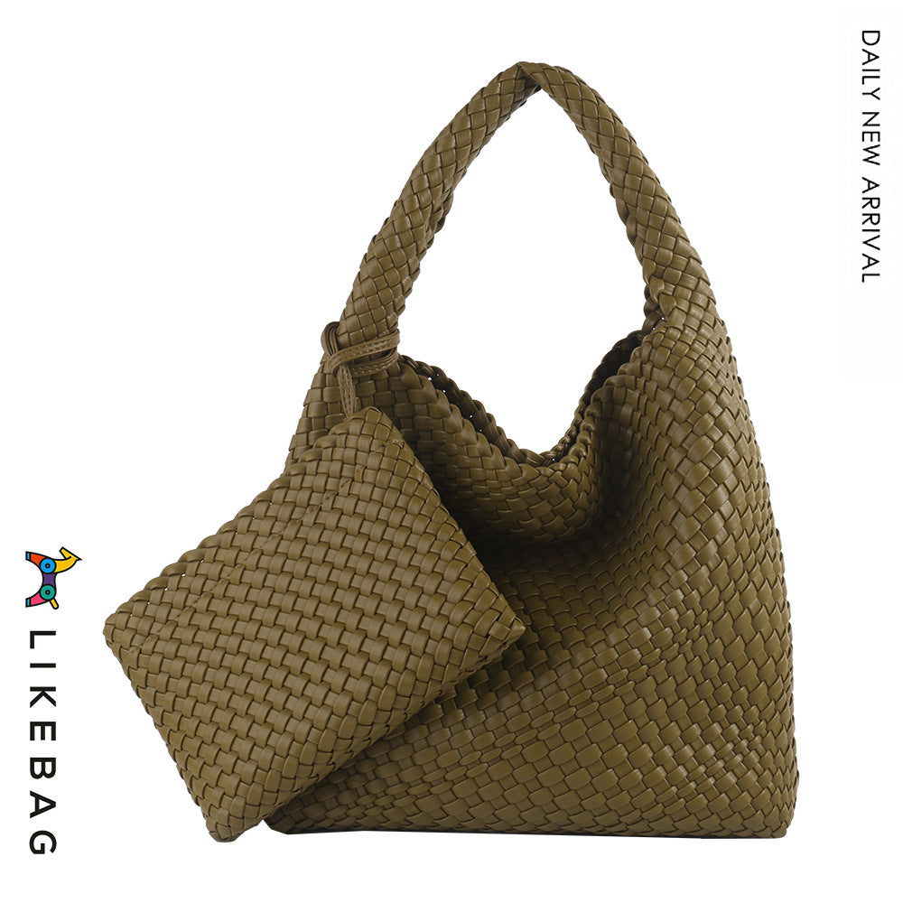 Business Commute Large Capacity Hand-woven Female Shoulder Bags