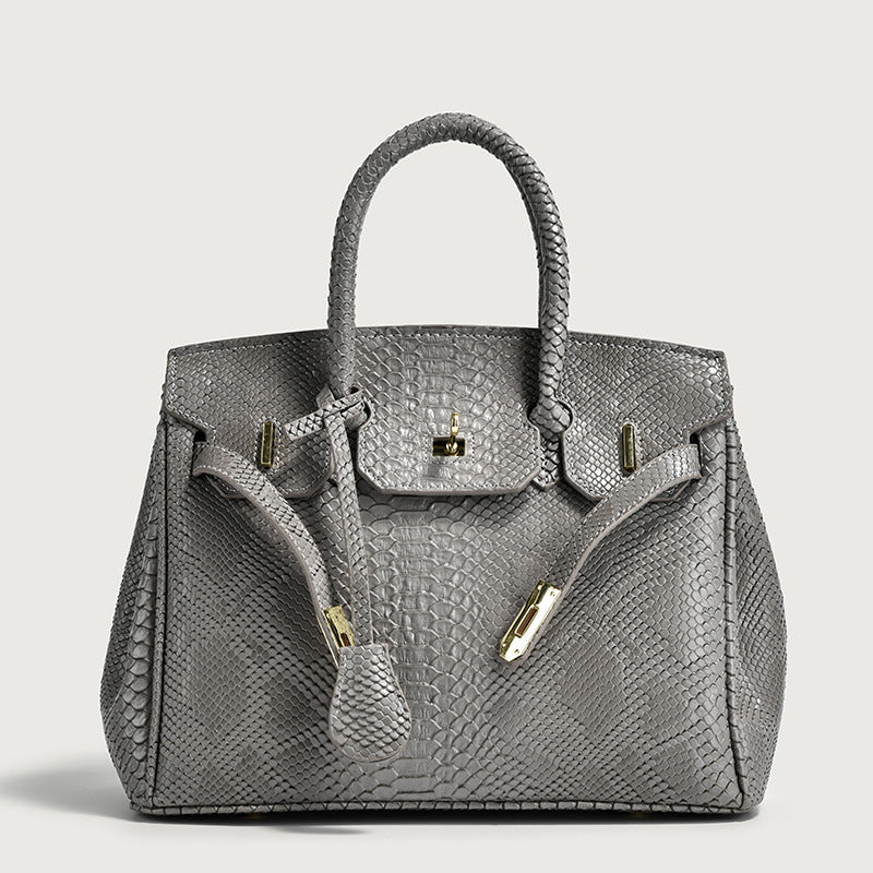 Women's Crocodile Pattern Platinum Large Capacity High-grade Handbags