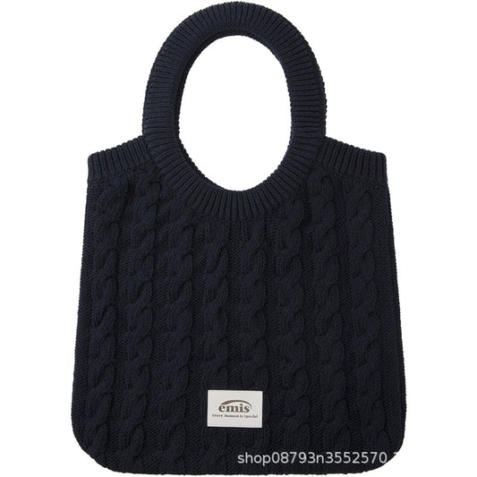 Women's Design Wool Twist Knitted Large Capacity Shoulder Bags