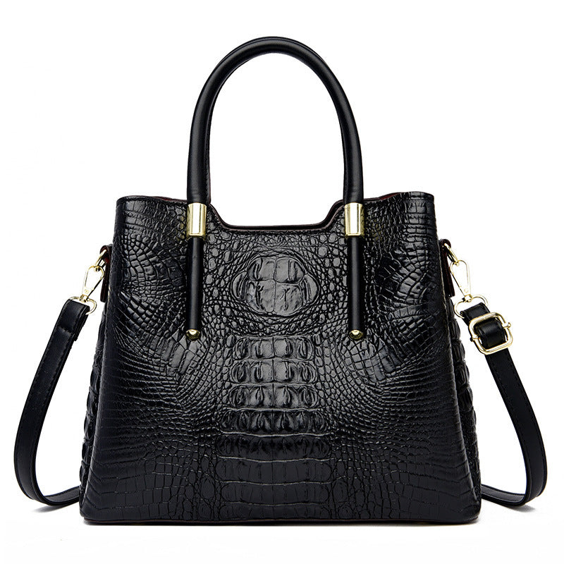 Women's Trendy Female Crocodile Pattern Fashion Handbags
