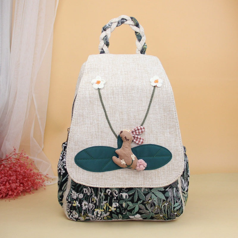 Children's Female Style Adorable Rabbit Artistic Backpacks