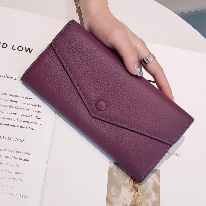 Women's Genuine Leather Short Cowhide First Layer Ladies Wallets