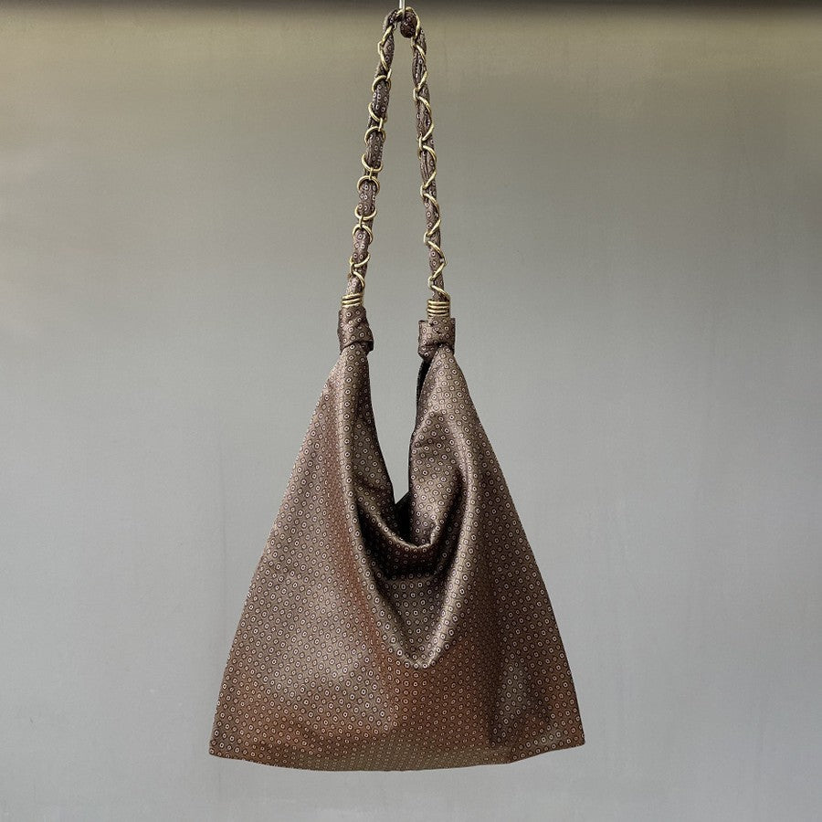 Women's Imported Silk Polyester Fabric Retro Large Shoulder Bags