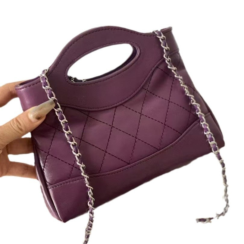 Women's Style Rhombus Chain Genuine Leather Fashionable Crossbody Bags