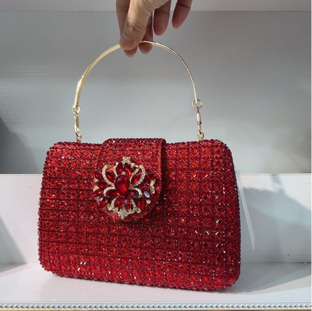 Women's Durable Full Diamond Clutch Banquet Handbags