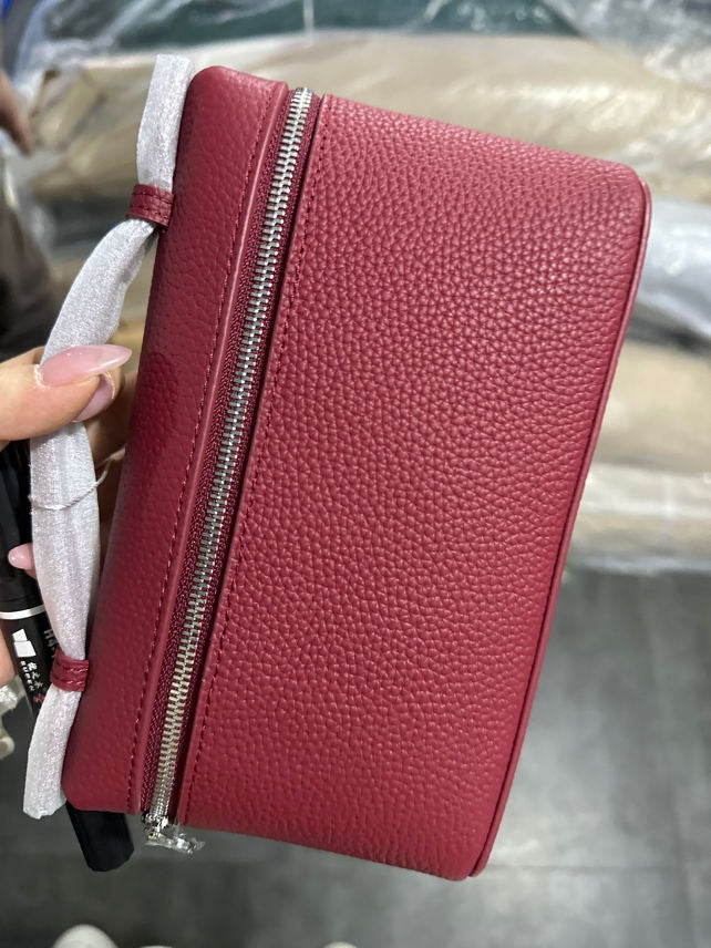 Women's Leather Lunch Box First Layer Cowhide Hand Shoulder Bags