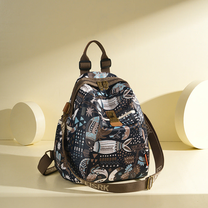 Women's Large Capacity Ethnic Style Fashionable Printed Backpacks
