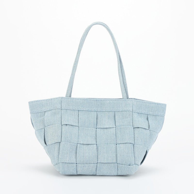 Female Niche Hand-woven Simple Fashion Canvas Shoulder Bags