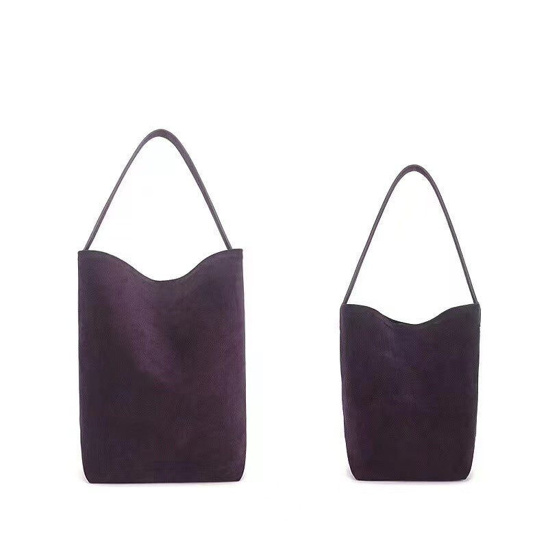Women's Simple Leather Large Capacity Suede Commuter Shoulder Bags