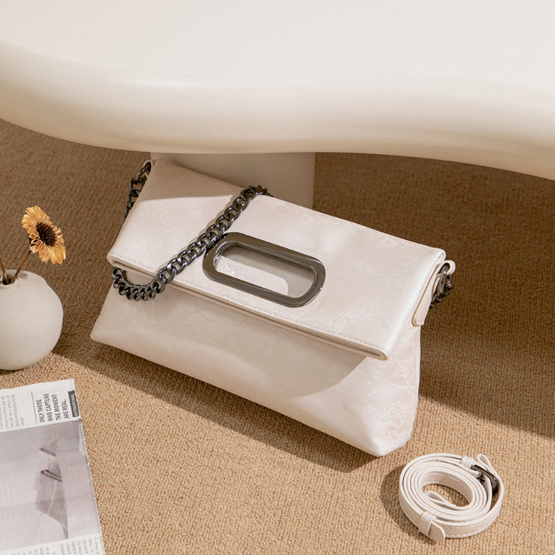 Classic Fashion Genuine Leather Folding Chain Shoulder Bags