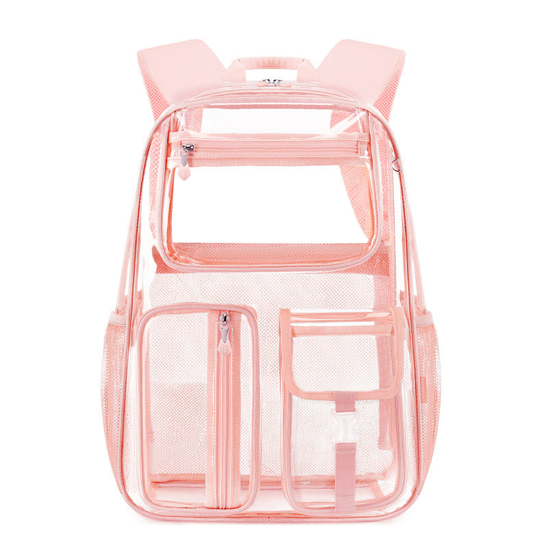 Men's Transparent Jelly High College Large Capacity Backpacks