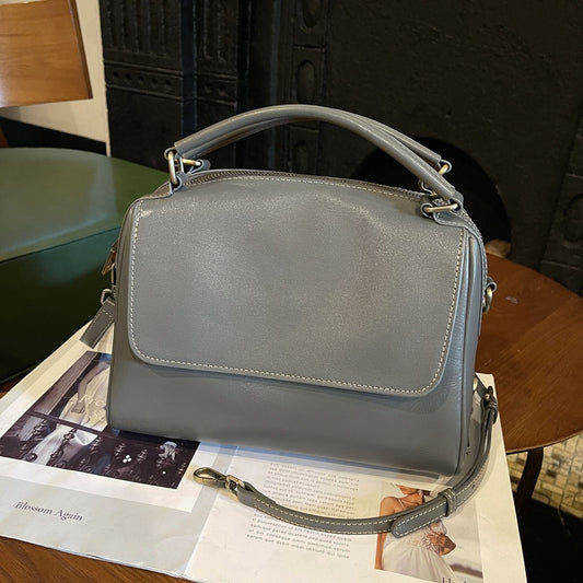 Women's Soft Leather Retro Boston Live Portable Crossbody Bags