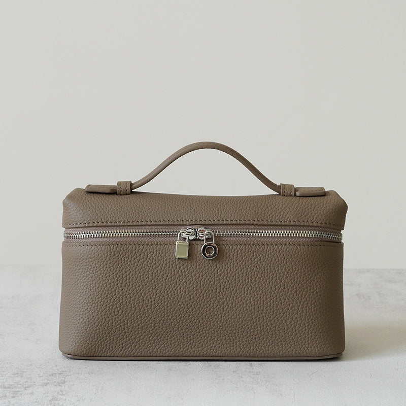 Women's High Quality Genuine Leather Lunch Box First Layer Crossbody Bags