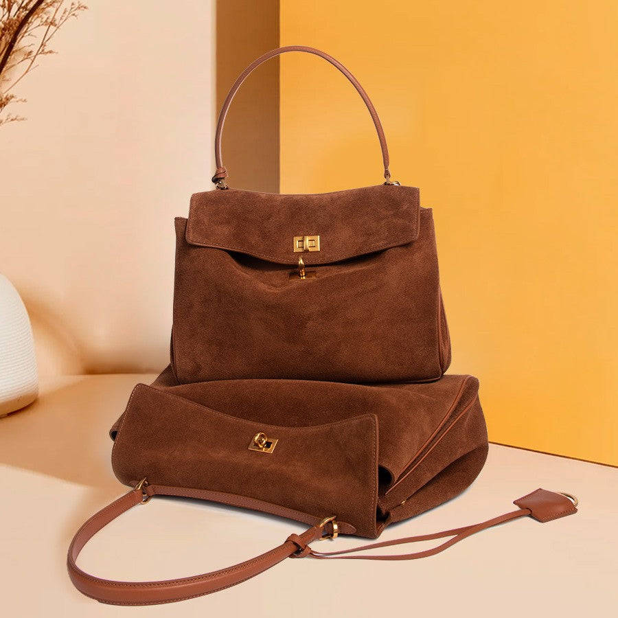 Women's Large Light Luxury High-grade Underarm Suede Shoulder Bags