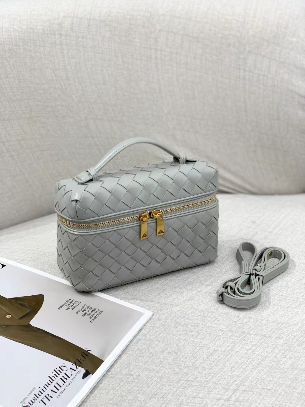 Leather Hand-woven Vintage Weave Lunch Box Backpacks