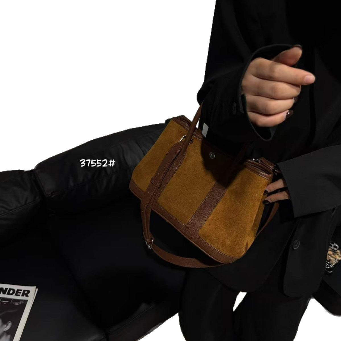 Women's Suede Contrast Color Portable Garden Fashionable Crossbody Bags