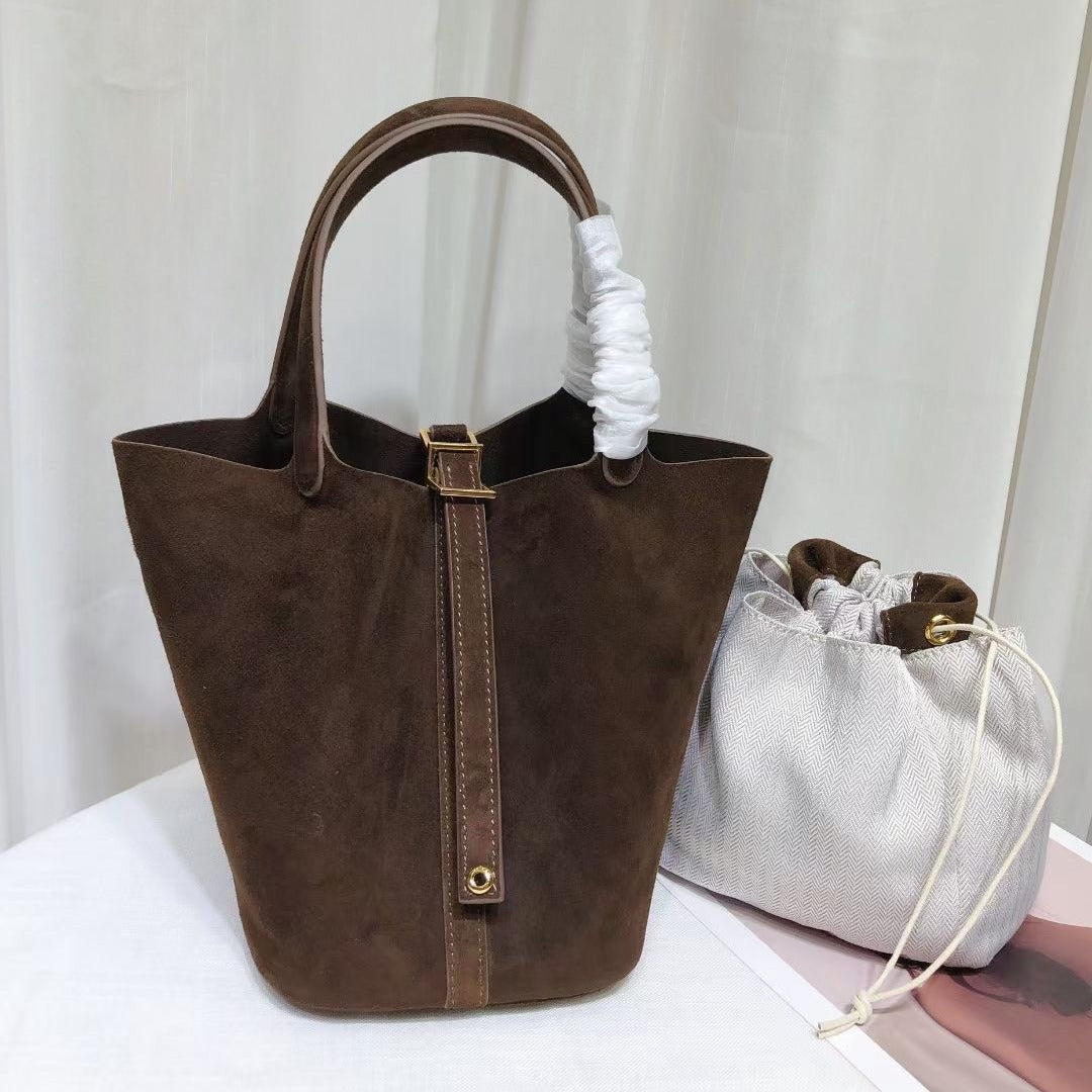 Women's Suede Matte Leather Vegetable Basket Fashion Handbags