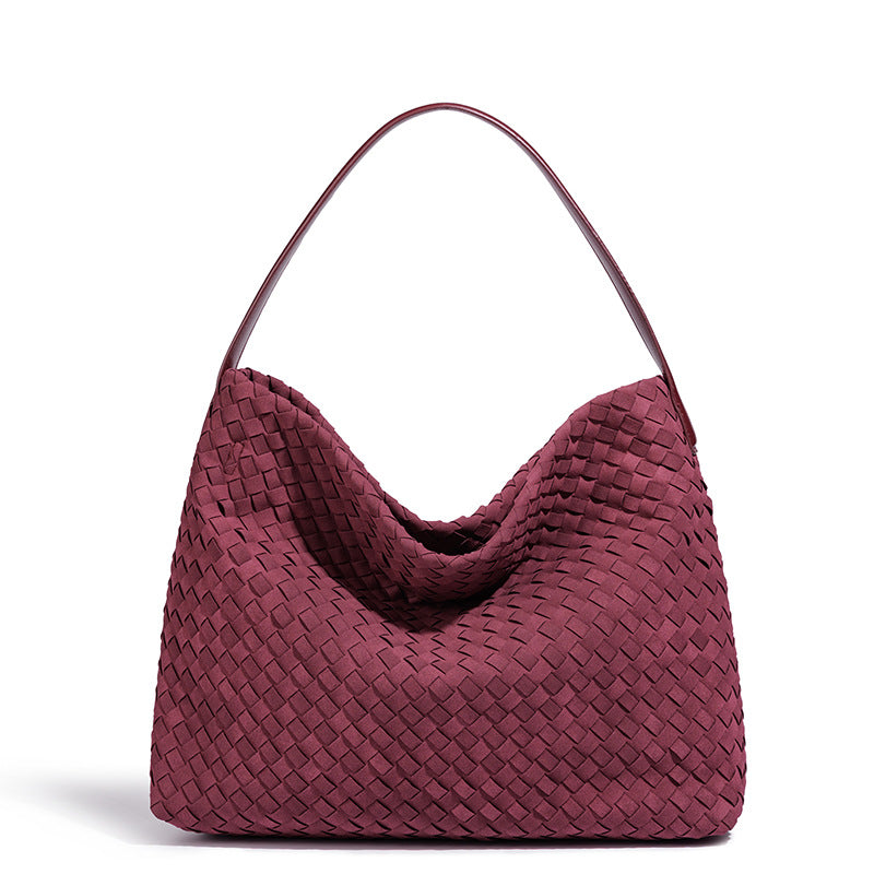 Women's Hand-woven Large Capacity Frosted Underarm Stylish Good Bags