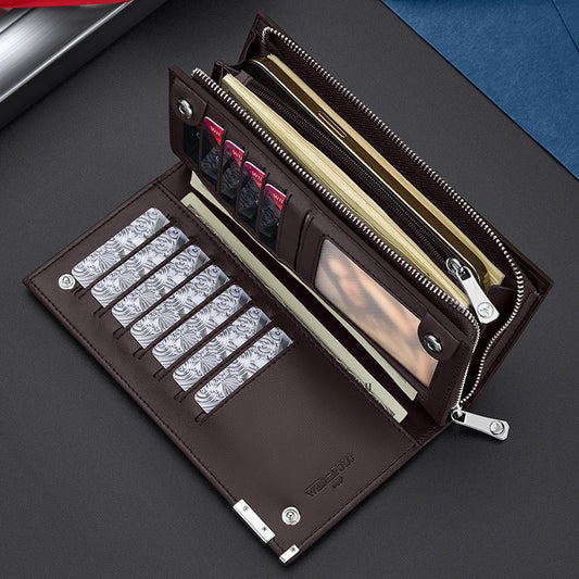 Men's Genuine Leather Multiple Slots Large Capacity Men's Wallets