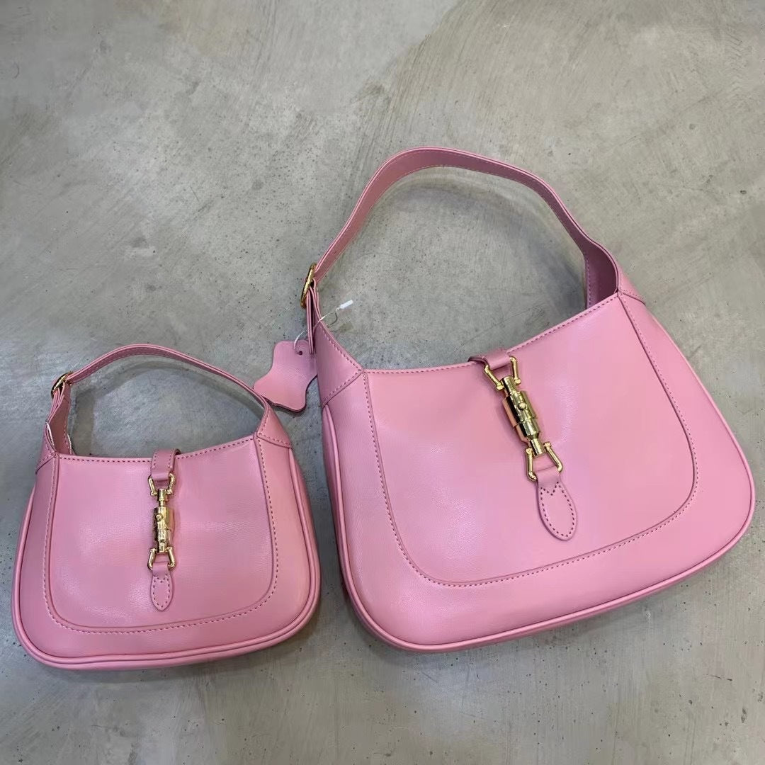 Women's Genuine Leather French Underarm Baguette Portable Shoulder Bags