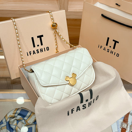 Women's Mini Golden Balls Chain Genuine Leather Crossbody Bags