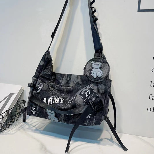 Women's Fashion Retro Jean Commuter With Pendant Crossbody Bags