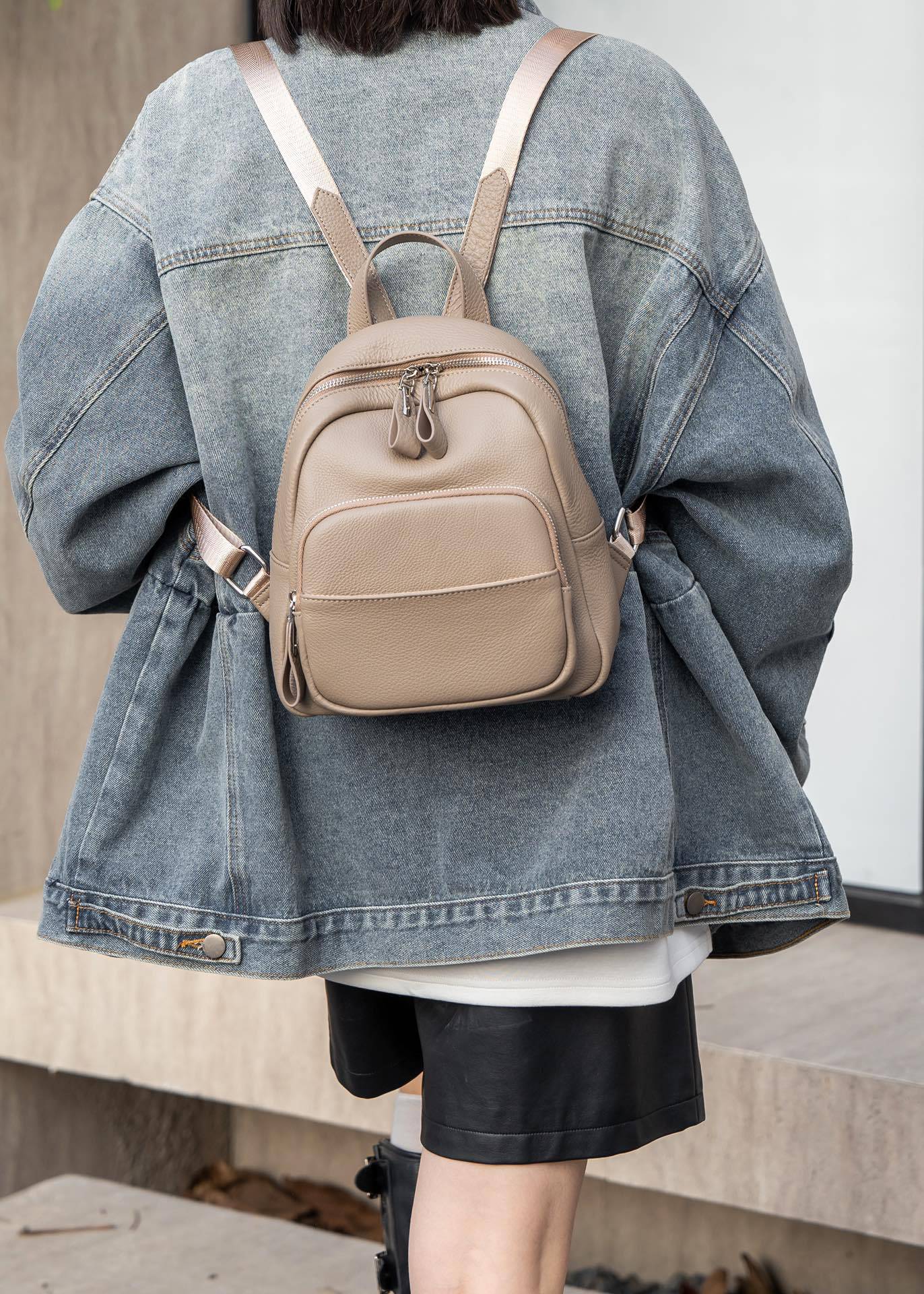 First Layer Leather Female Style Scholar Backpacks