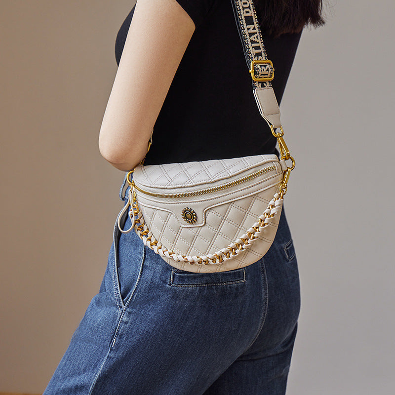 Women's Niche High Sense Saddle Genuine Leather Crossbody Bags