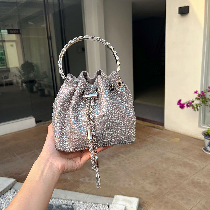 Shiny Colorful Crystals Polka Dot Niche High Handbags