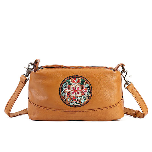 Women's Genuine Leather Large Capacity Pillow Retro Ethnic Handbags