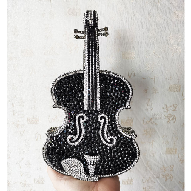Selection Of Violin Diamond Banquet Rhinestone Evening Bags
