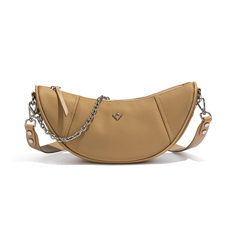 Women's Croissant Nylon Chain Dumpling Advanced Texture Crossbody Bags