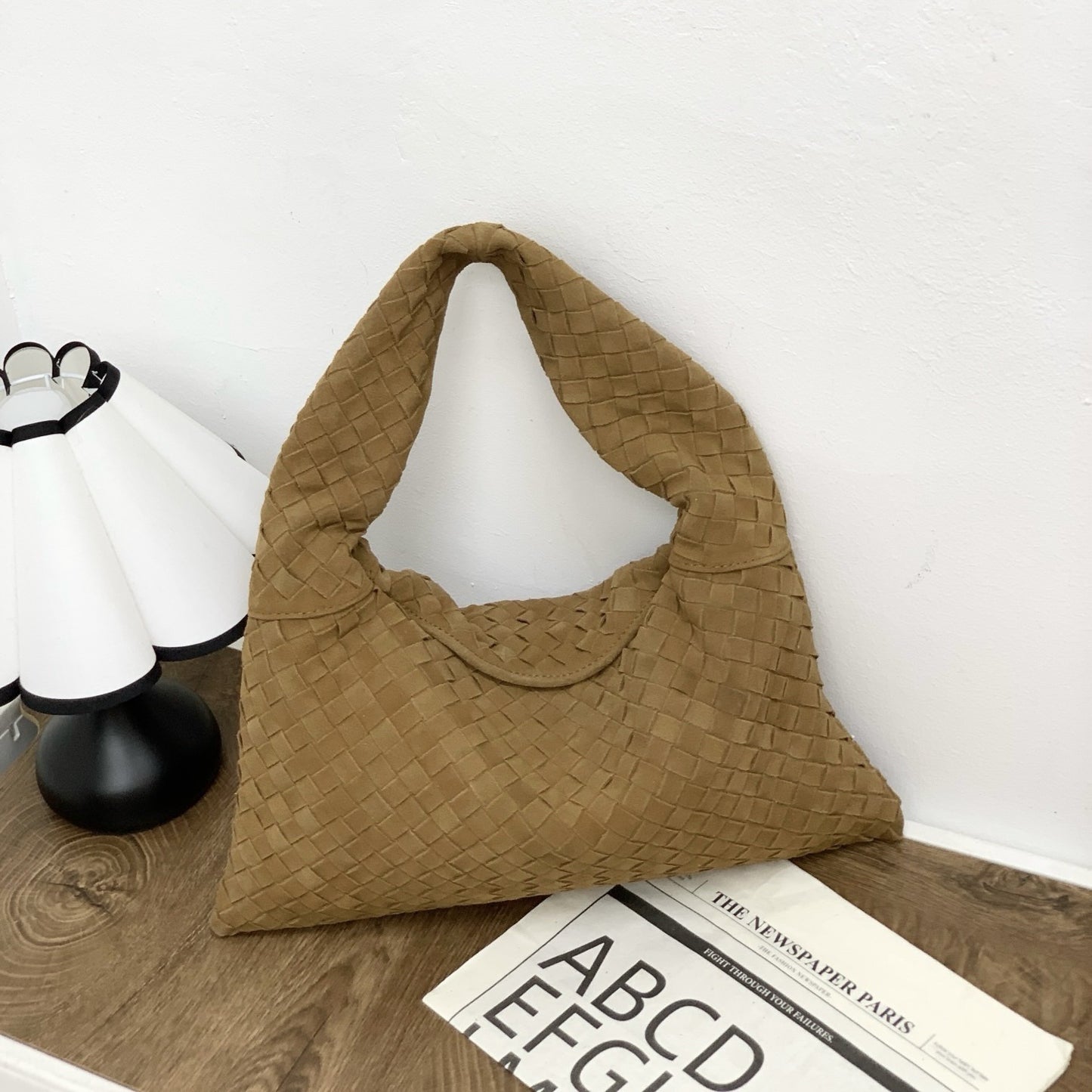 Women's Frosted Suede Large Capacity Croissant Crossbody Bags