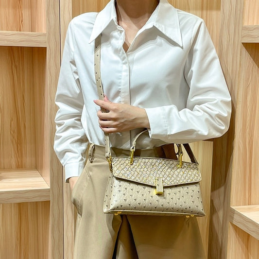 Classic Beautiful Ostrich Grain Portable Fashion Crossbody Bags