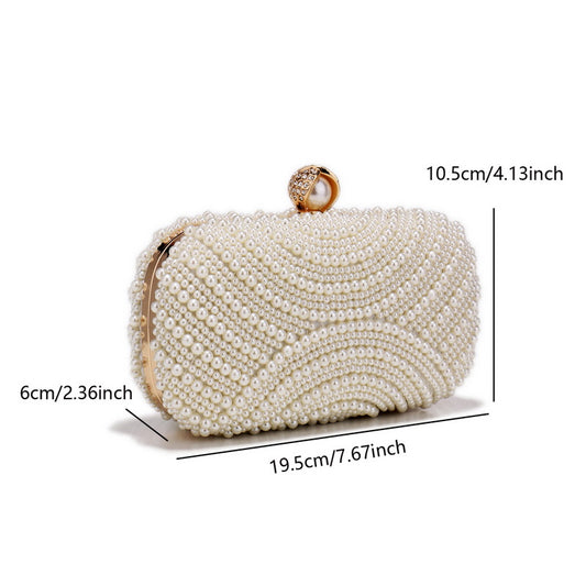 Women's Pearl Dinner Fashion Party Banquet Clutch Evening Bags