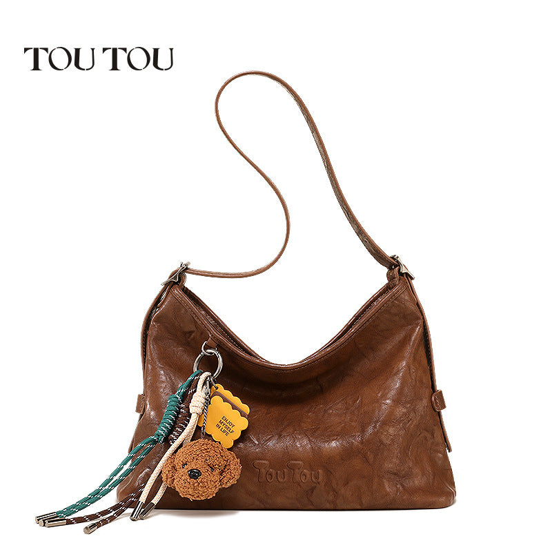 Women's Retro Autumn High-grade Imitation Vegetable Tanned Crossbody Bags