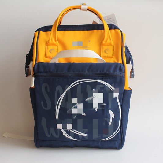 Men's Contrast Color Cute Cartoon Lightweight Korean Style Fashion Backpacks