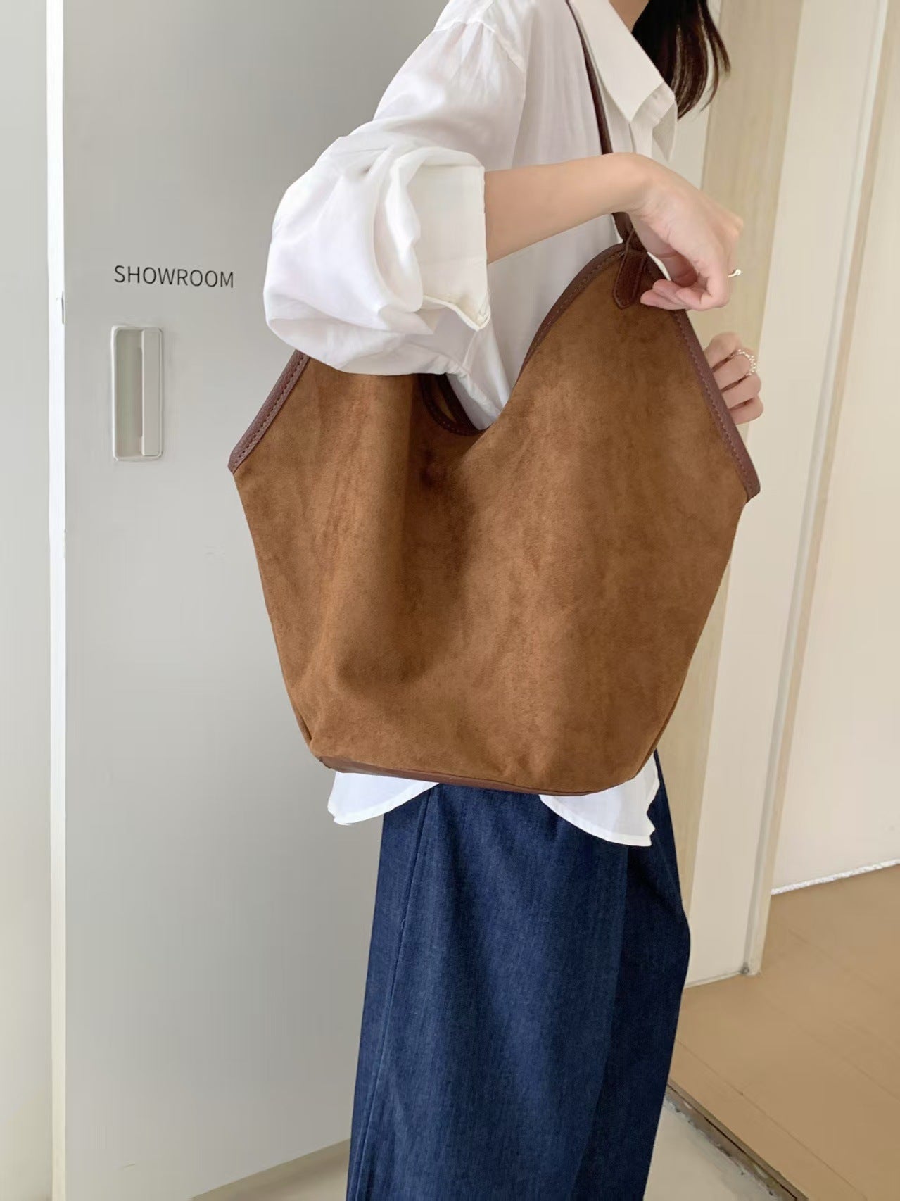 Fashion Cool Suede Vegetable Basket Commuter Tote Bags