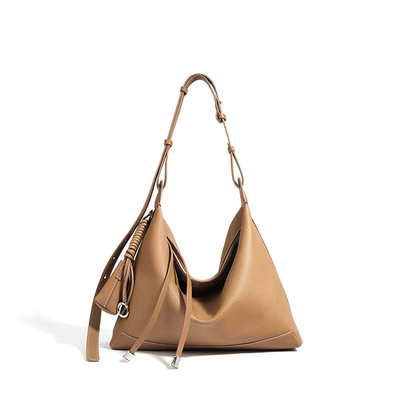 Women's Niche First Layer Cowhide French High Shoulder Bags