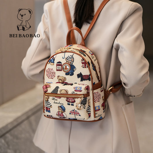 Trendy Cartoon Bear Large Capacity Canvas Bags