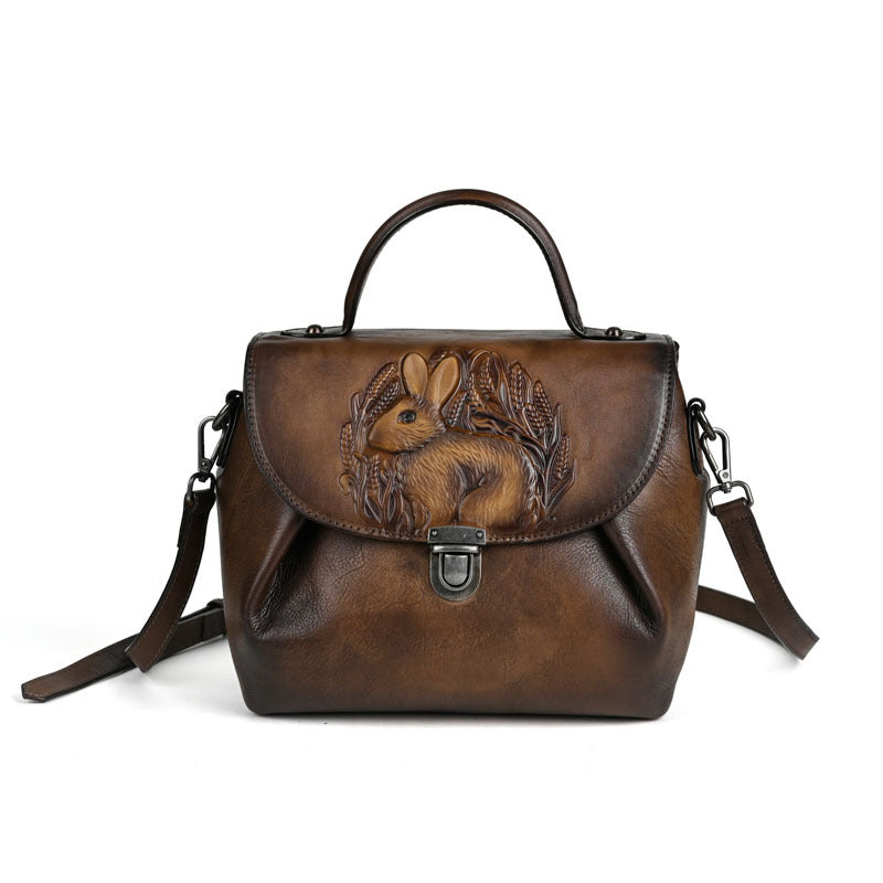 Artistic Chinese Style Retro Embossing Hand-rub Shoulder Bags
