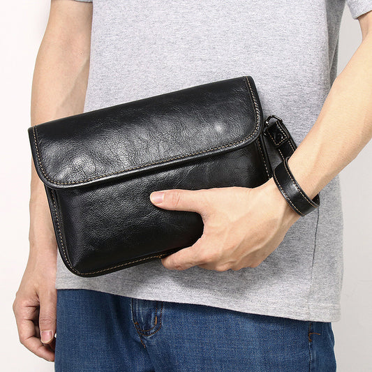 Men's Summer Trendy Leather First Layer Cowhide Men's Handbags