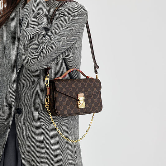 Women's High-grade Exquisite Underarm Retro Presbyopic Chain Small Square Bags