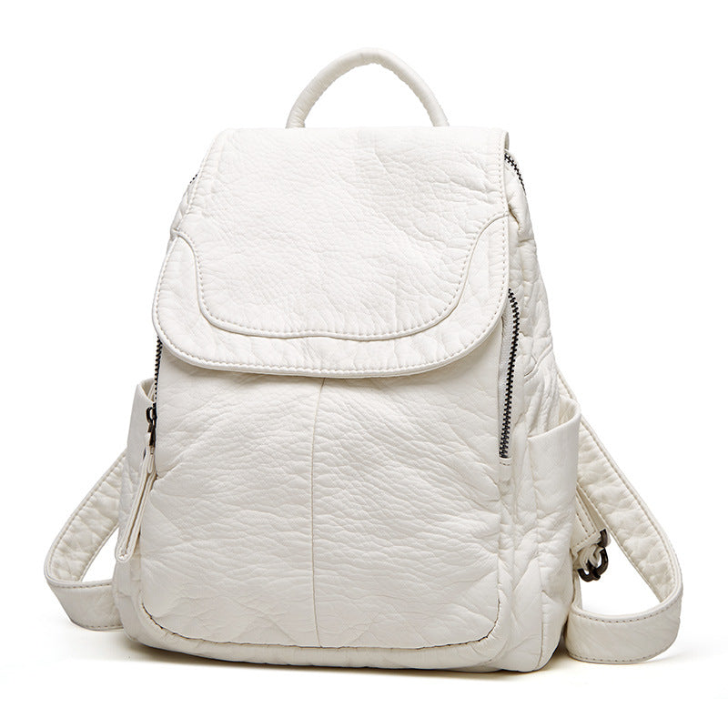 Women's Sheepskin Soft Leather Large Capacity Backpacks