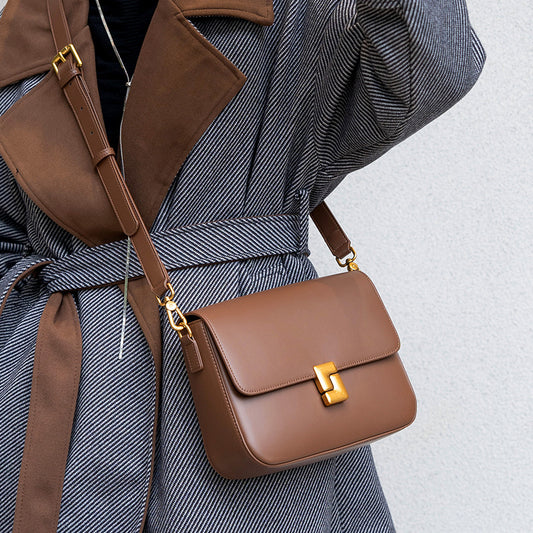 Women's Genuine Leather Light Luxury Minority One Crossbody Bags