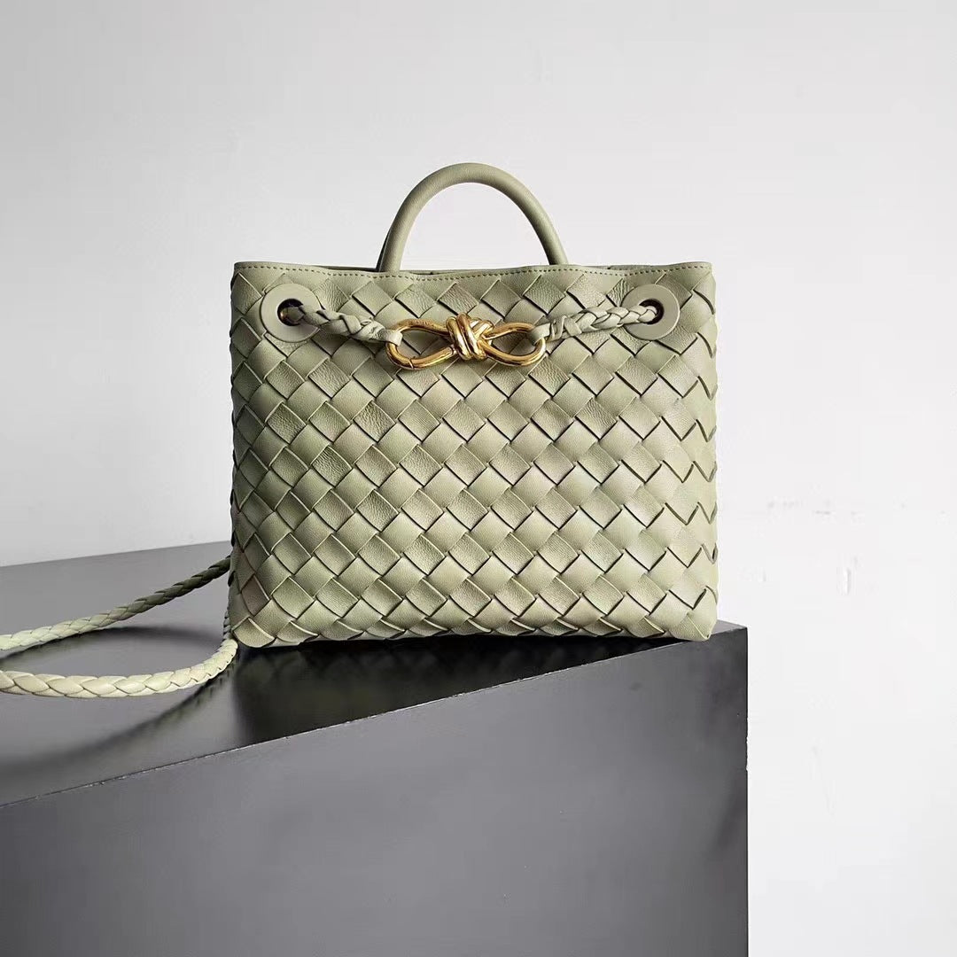 Durable Versatile Pretty Authentic Leather Weave Shoulder Bags