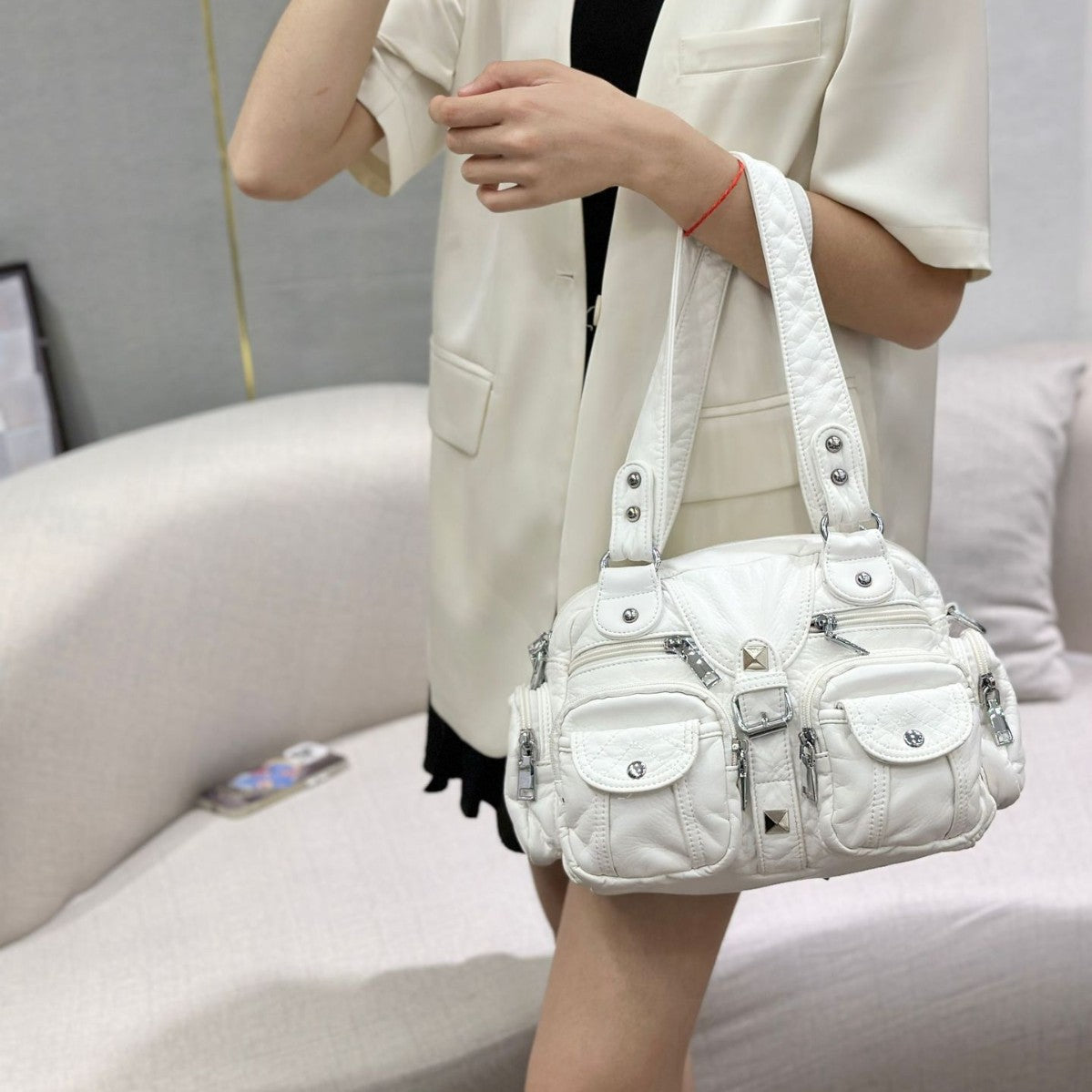 New Casual Graceful Women's Fashion Washed Shoulder Bags