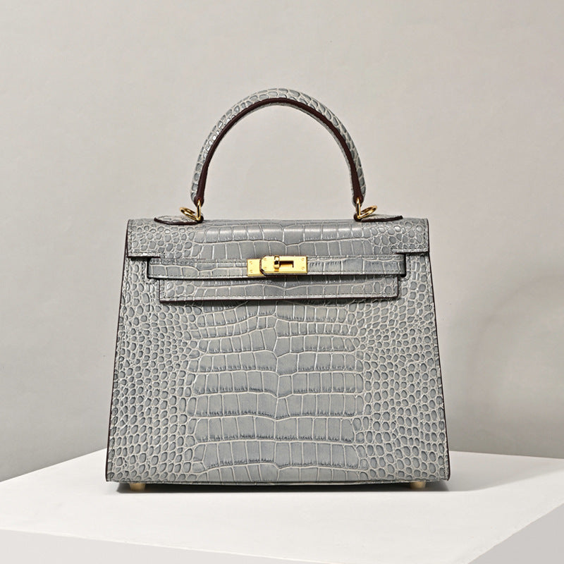 Crocodile Pattern Kai Stylish Genuine Leather Shoulder Bags