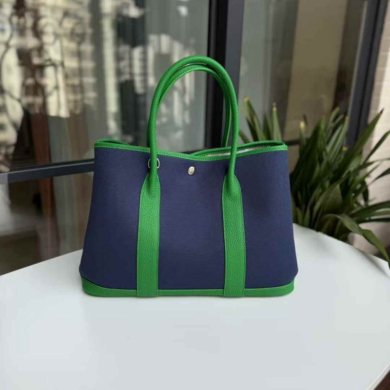 First Layer Cowhide Contrast Color Fashion Handbags