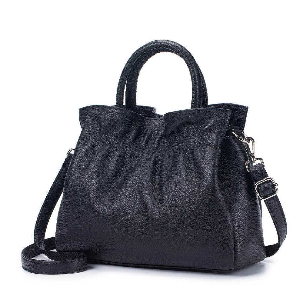 Women's Fashion Cattlehide Leather Niche Genuine Large Shoulder Bags